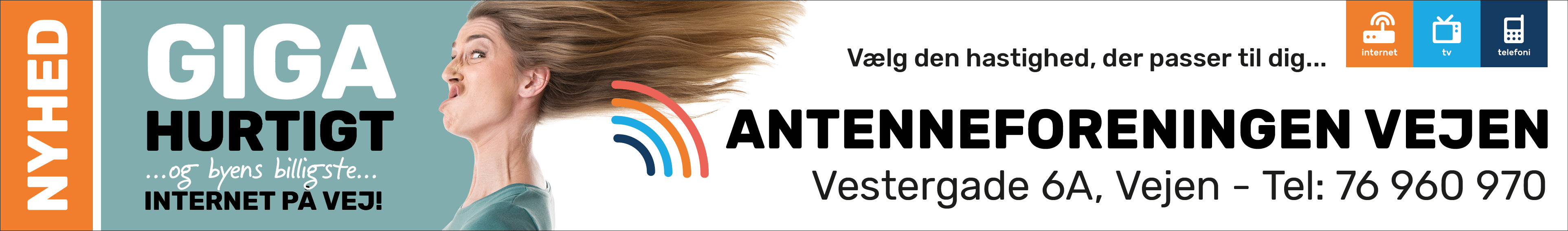 Antenneforeningen Vejen - topannonce